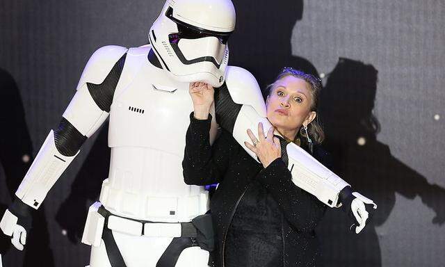 Carrie Fisher bei der "Star Wars"-Premiere von "The Force Awakens" in London.