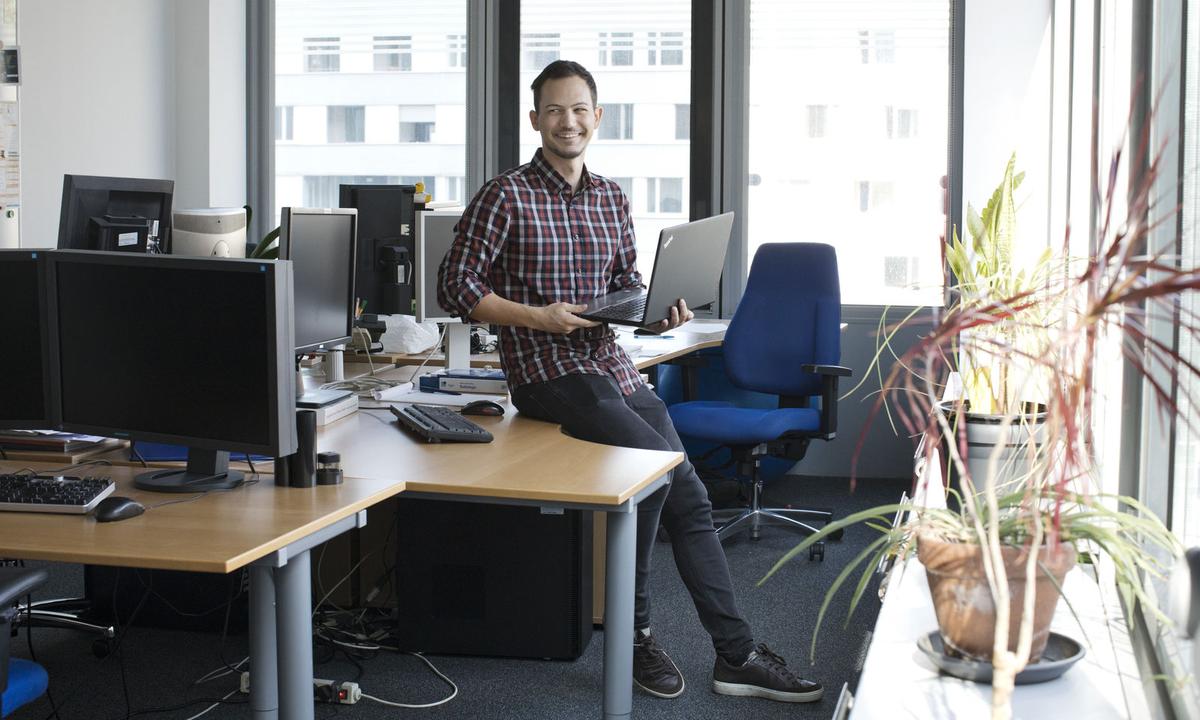 „Ich bin eine Art Informatik-Neurobiologie-Dolmetscher“, scherzt Florian Ganglberger.