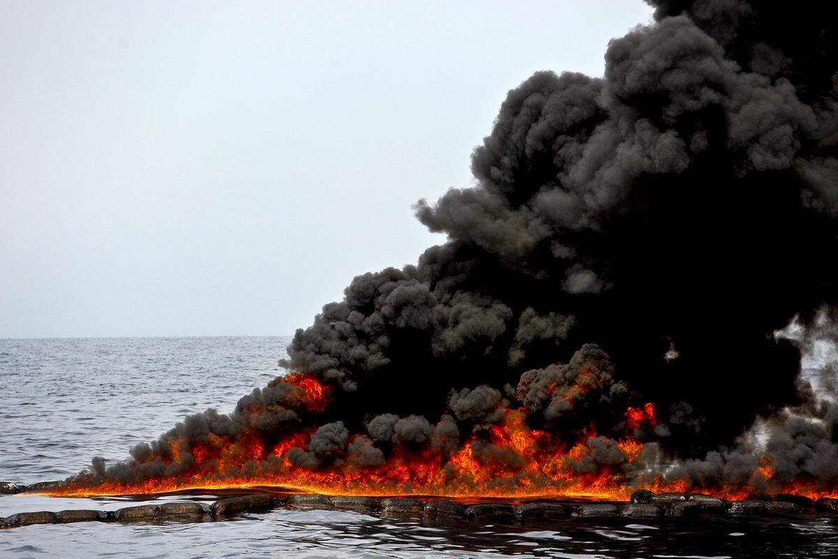 Wie teuer die Katastrophe auf der Ölplattform "Deepwater Horizon" und die anschließende Ölpest für BP werden könnte, ist noch nicht absehbar.Die folgenden Bilder wurden allesamt in den Monaten April bis Juni 2010 aufgenommen.