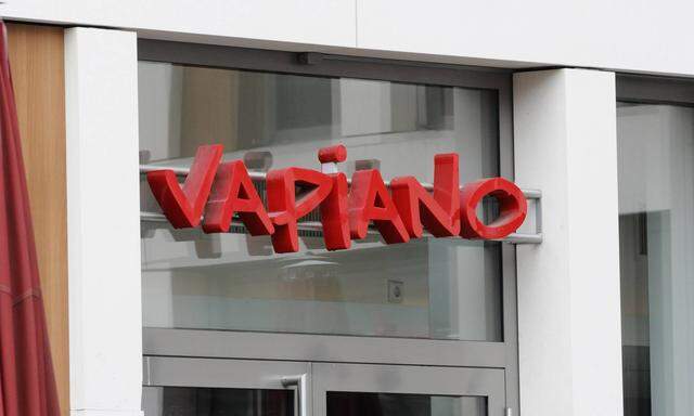 Logo Schriftzug des Vapiano Restaurant ein deutsches Unternehmen der Systemgastronomie das itali