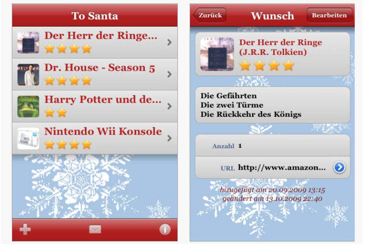 Damit keine Socken unter dem Baum liegen. Auf der App To Santa kann man seine persönliche Wunschliste verfassen und per Mail werden Familie und Freunde über die Geschenk-Empfehlungen informiert.Kostenlos für iOS.