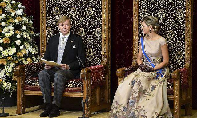 König Willem-Alexander und seine Gattin Máxima bei der Thronrede in Den Haag