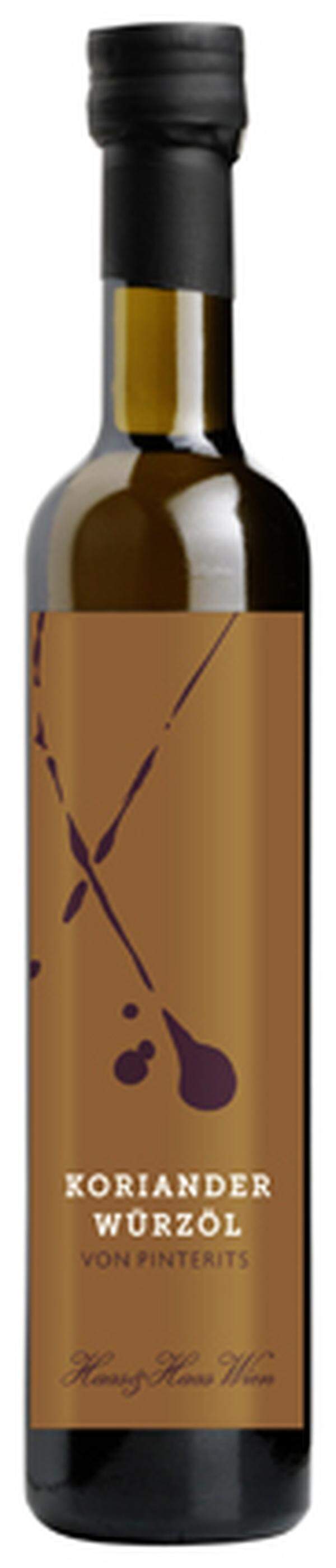 Die Pinterits-Würzöle gibt es auch, in anderen Flaschen bei Porta Dextra, 1010 Wien, Ertlgasse 4. 9,90 bis 11,90 Euro.