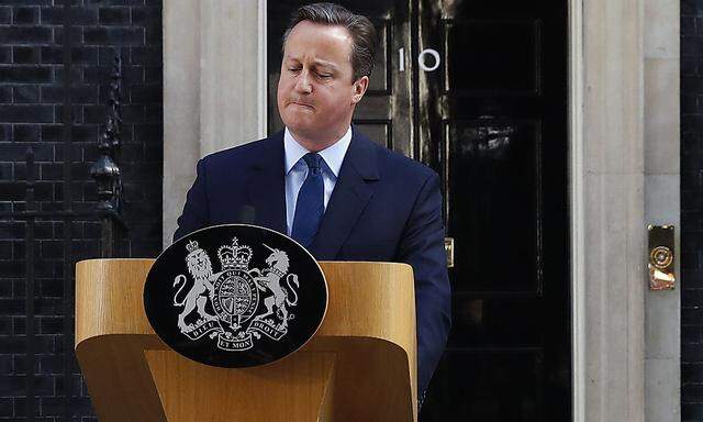 Premier Cameron in der Downing Street.