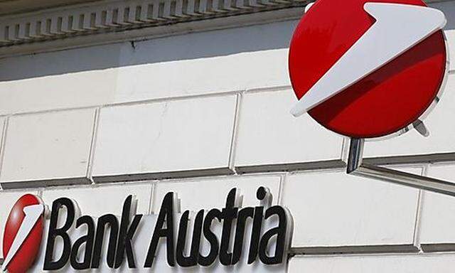 The logo of Austrian Bank Austria-Unicredit is seen on one of its offices in Vienna