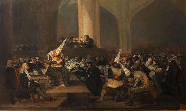 Das katholische Spanien war nicht nur finster, antiaufklärerisch: „Sitzung des Inquisitionsgerichtes“ (um 1812/19) von Francisco de Goya.
