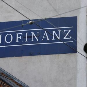 The logo of Austrian property group Immofinanz adorns wall of a house in Vienna
