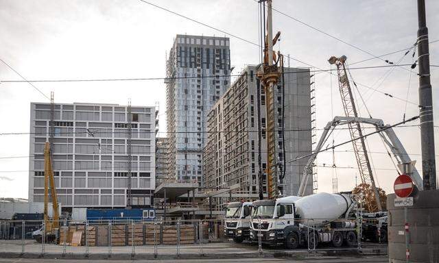 Baustelle des Vienna Twenty Two: Bauteil 4 kann noch heuer bezogen werden, weitere 20.000 m2 bis 2025.