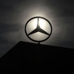 File photo of logo of Mercedes Benz is seen on top of a car factory in central Hungarian town of Kecskemet