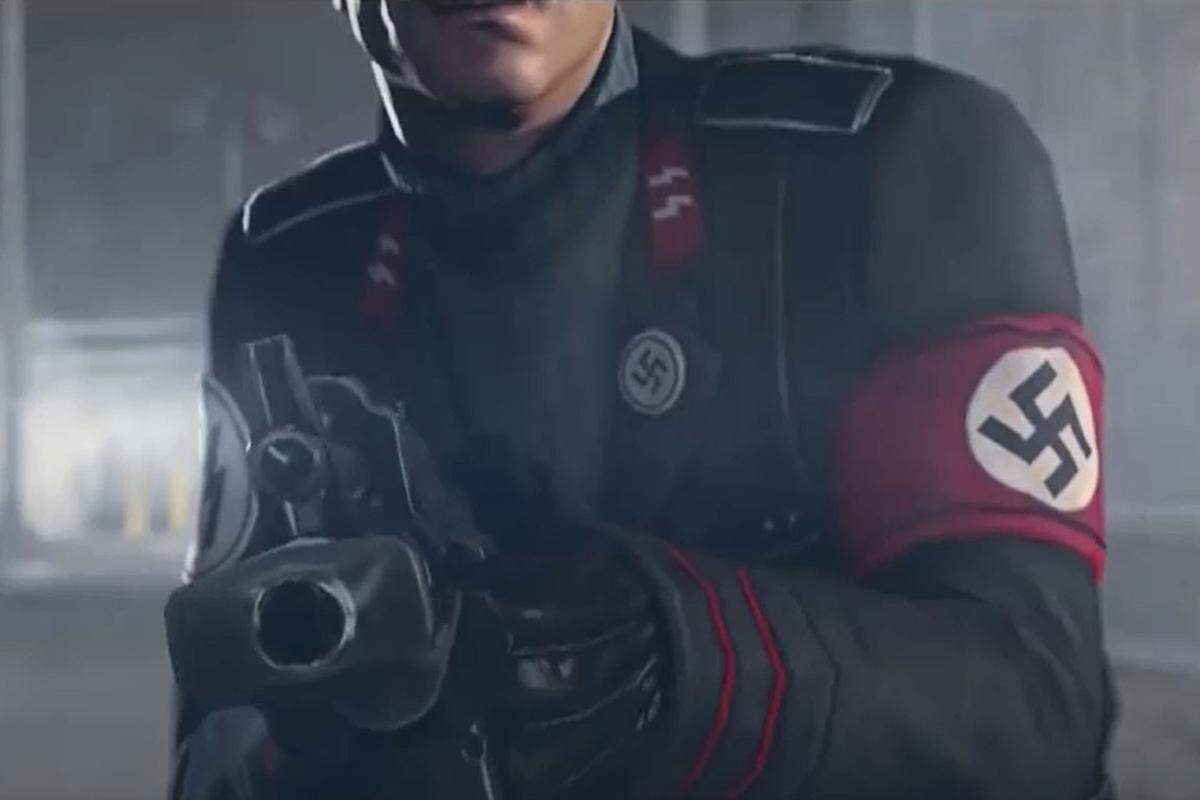 Ein Bild, dass man aus hunderten Spielfilmen kennt. Eine Wehrmachts-Uniform mit Hakenkreuz-Armbinde in der unzensurierten Version.