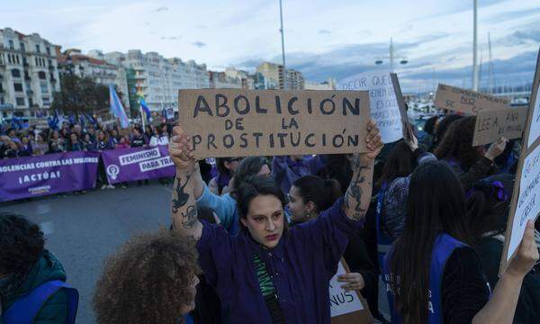 Demonstration für die Abschaffung der Prostitution im spanischen Santander am 8. März dieses Jahres, dem Internationalen Frauentag. 