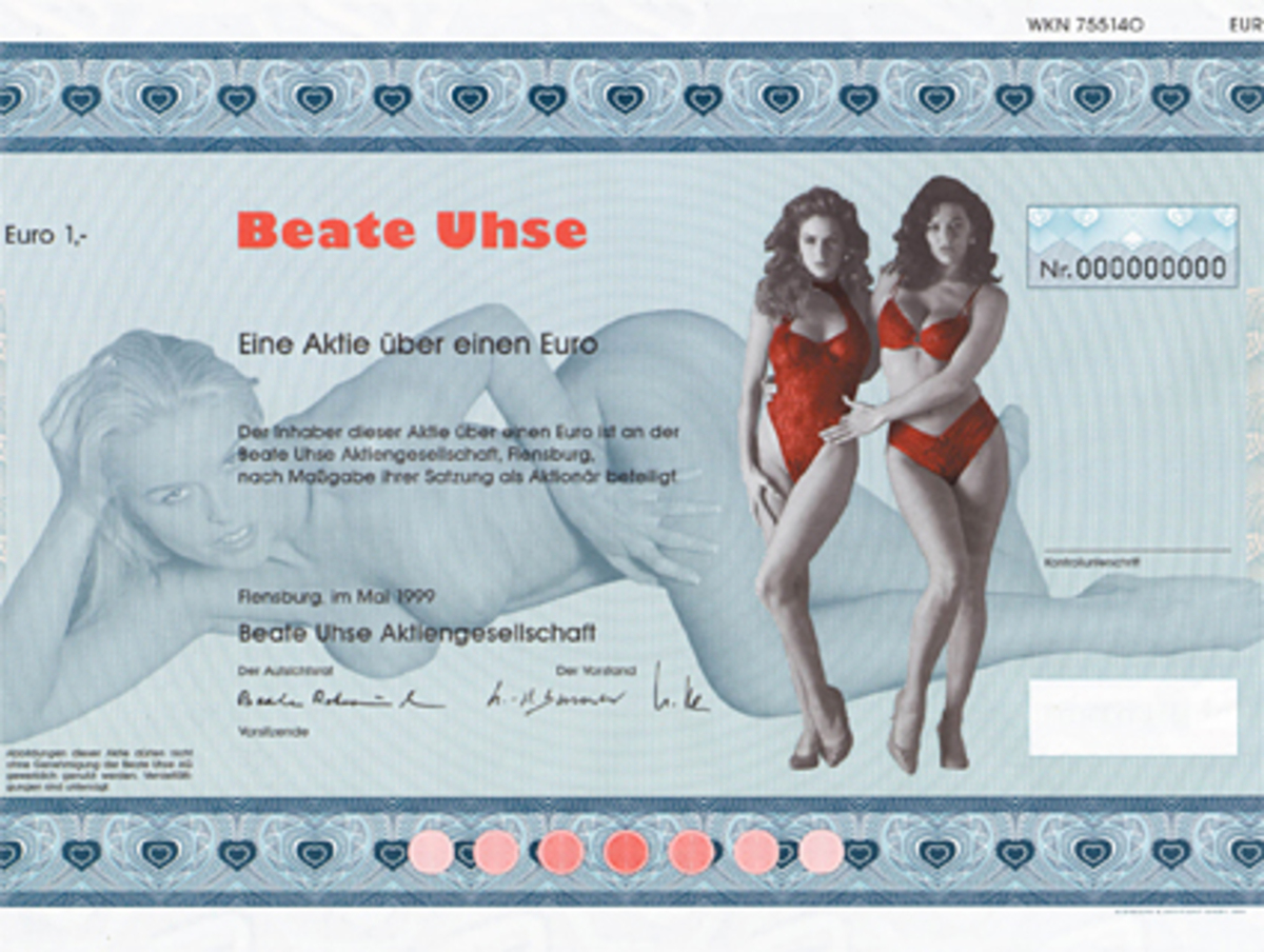 Auf der unrühmlichen Liste der Ramsch-Aktien findet sich auch die Beate-Uhse-Aktie. Sie ist 50 Cent wert und liegt damit deutlich unter ihrem Nennwert von einem Euro.
