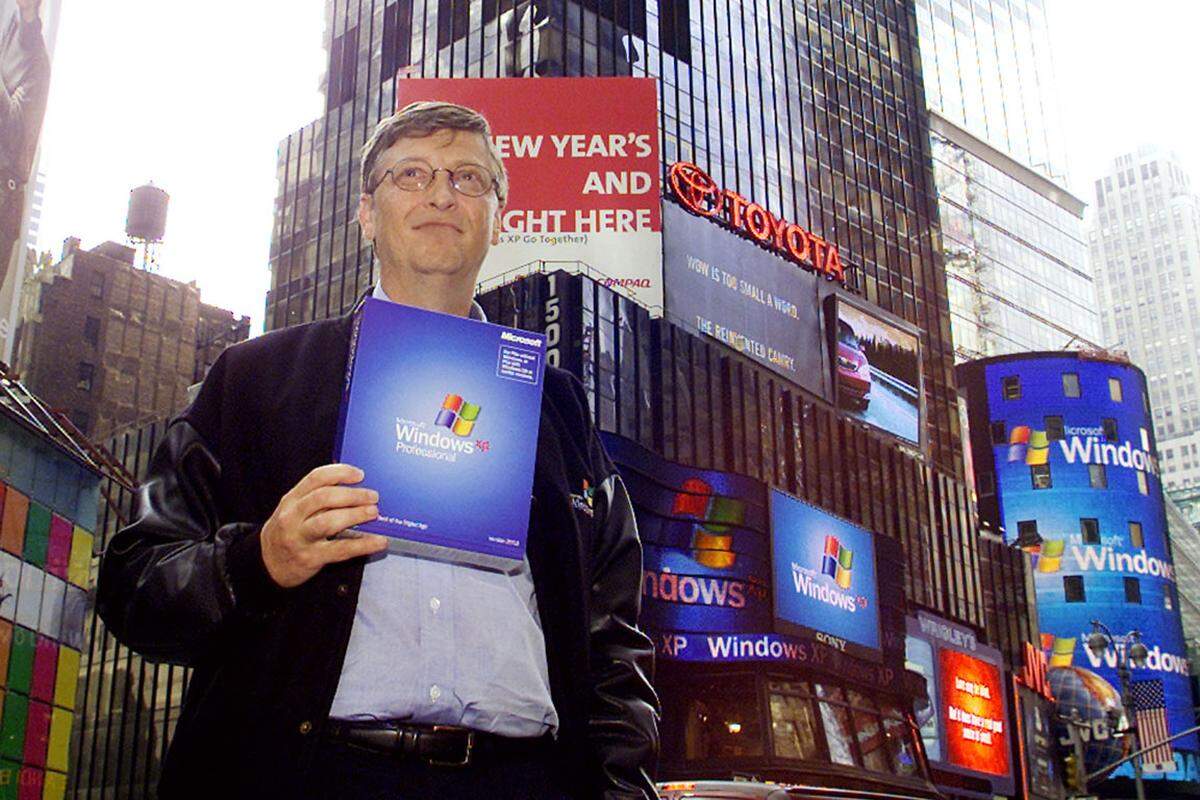 Zum Verkaufsstart wickelten alle HotDog-Verkäufer in New York Essen in Windows-XP-Servietten.