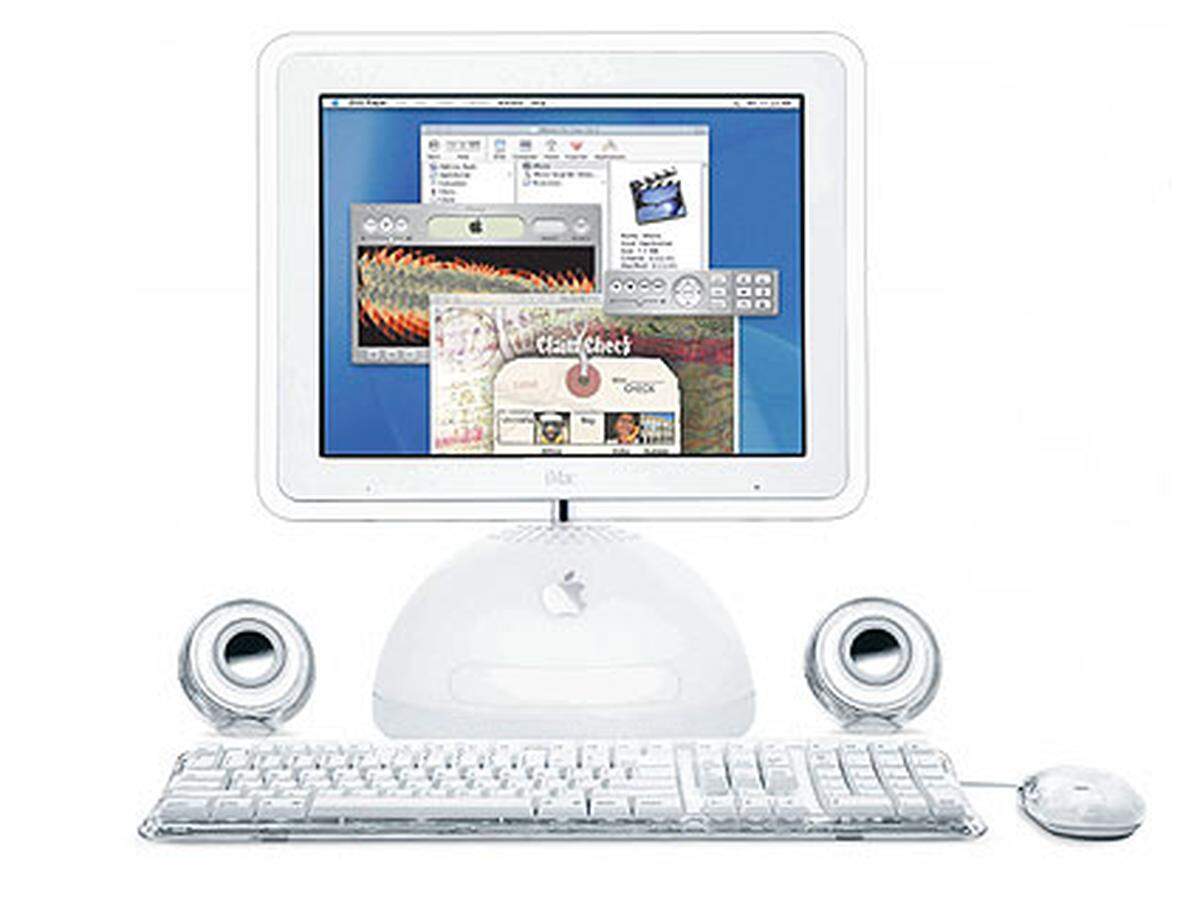 Einige Jahre später ging das Konzept des edlen All-in-one Computers aber auf. War der Bildschirm früherer iMac-Modellen noch auf einem beweglichen Arm montiert (Bild), gleicht das Design des aktuellen iMacs wieder dem TAM: abgesehen von Tastatur und Maus werden alle Komponenten im Monitor untergebracht.
