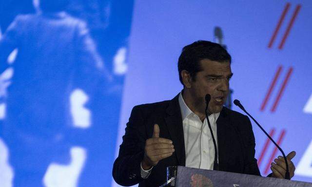 October 2 2016 Athens Greece Greek prime minister ALEXIS TSIPRAS addresses supporters Gover