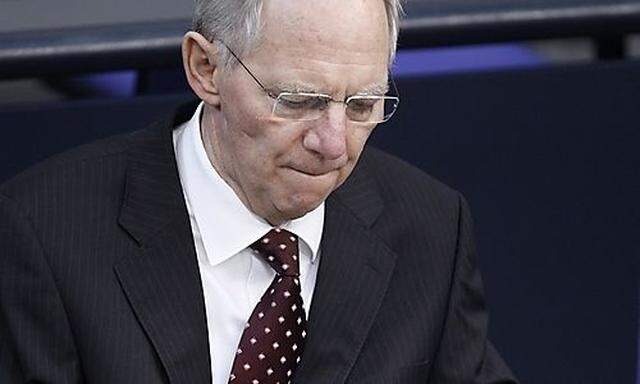 German Finance Minister Schaeuble attends a debate on a euro rescue package in Berlin