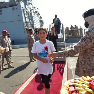 Saudische Kriegsschiffe brachten Bürger des Königreichs und anderer Länder über das Rote Meer aus dem Sudan in Sicherheit. Das Bild entstand im Hafen von Jiddah.  
