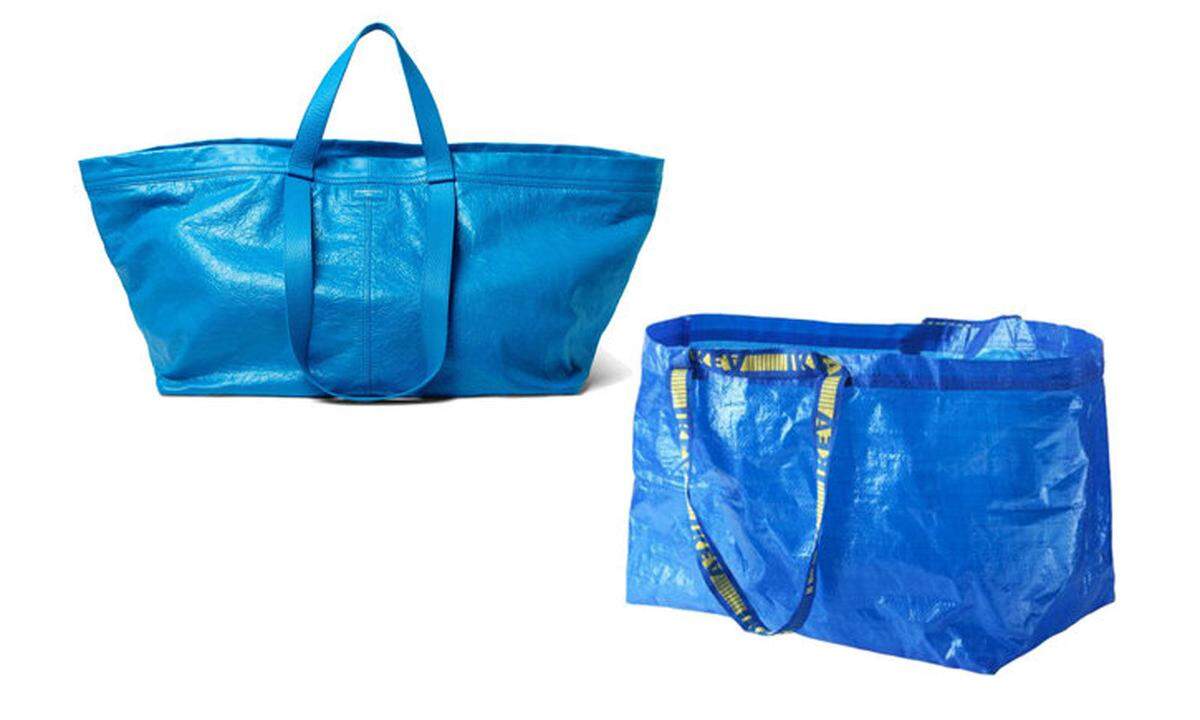 Erinnern Sie sich an die berühmteste Tasche des Vorjahres. Es war nicht ganz von der Hand zu weisen – der Luxus-Shopper von Balenciaga sah der Plastiktasche "Frakta" von Ikea ähnlich.