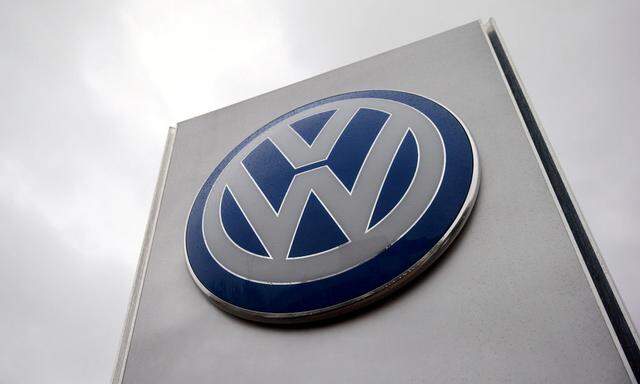 File photo of VW sign outside a Volkswagen dealership in London