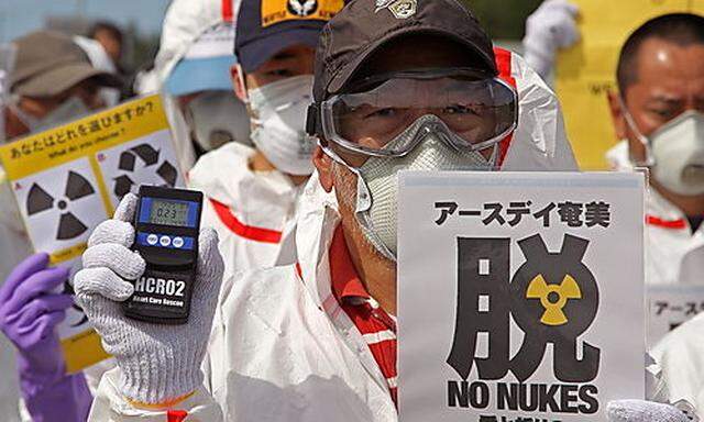 Demonstrationen gegen AKW drei Monate nach dem Super-GAU in Fukushima
