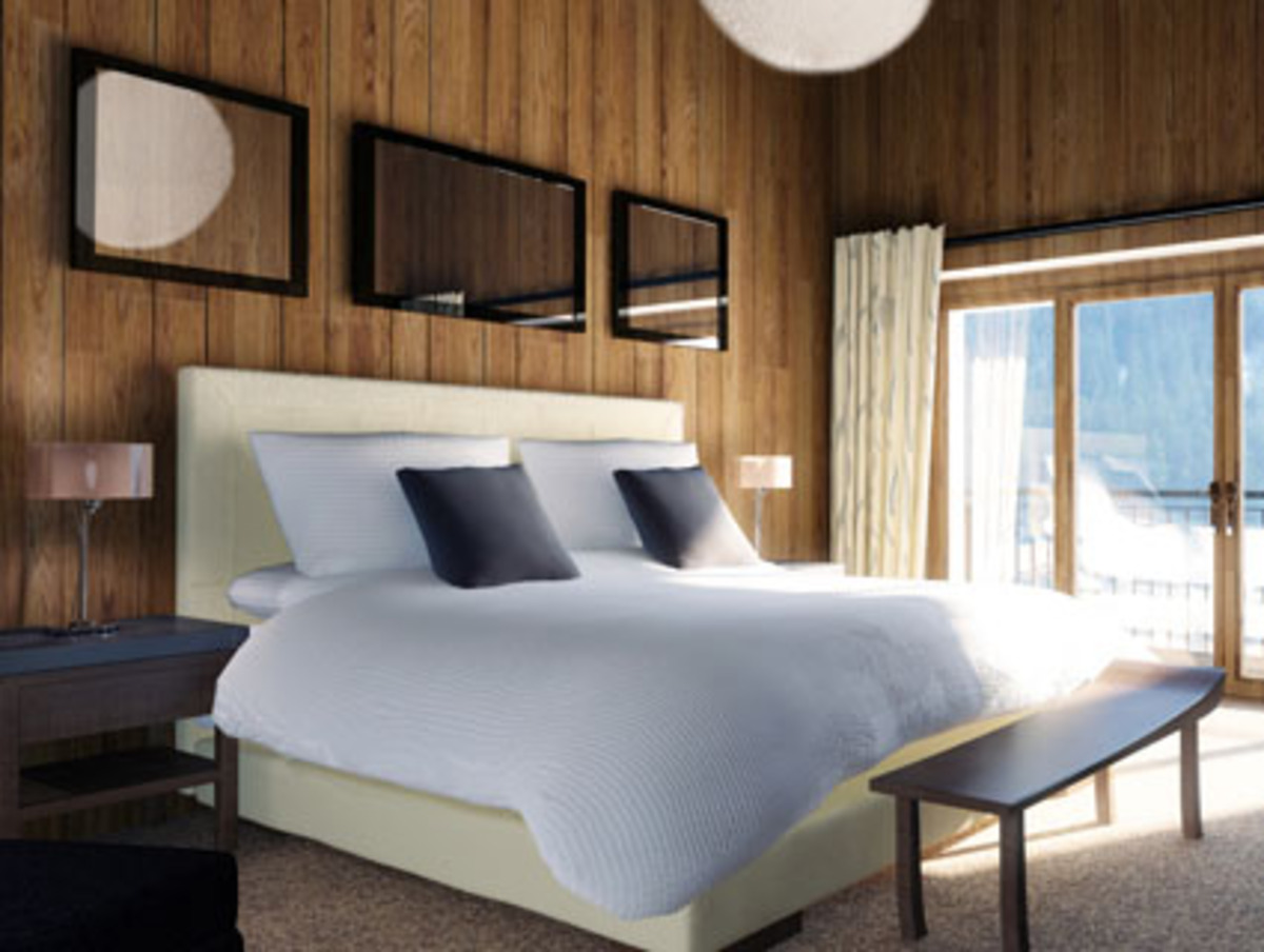 Viel altes Holz, behauener Fels, natürliche Materialien und Farben kommen zum Einsatz. Understatement gepaart mit exklusiven Serviceleistungen wie Helikoptertransfer oder persönlichem Skibutler. Nach dem Spaß auf der Piste folgt der Spa-Besuch. Ein paar Längen im Sportbecken schwimmen oder mit dem Moonwalker die Gelenkigkeit trainieren . . . der Muskelkater jedenfalls hat keine Chance. Dann in die Sauna und in den Whirlpool, und zum Abschluss eine Tasse Tee vor dem offenen Kamin in der Spa-Lobby.