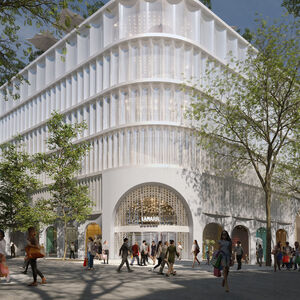 So soll das in Bau befindliche EKZ Lamarr in der Wiener Mariahilfer Straße nach seiner Fertigstellung 2025 aussehen.MMAGE AN HOLLYWOODSTAR: WIENER 'KADEWE' WIRD 'LAMARR' HEISSEN