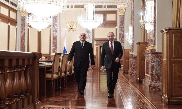 Russlands frischgebackener Ministerpräsident, Michail Mischustin. Im Bild mit Kreml-Chef Wladimir Putin. 