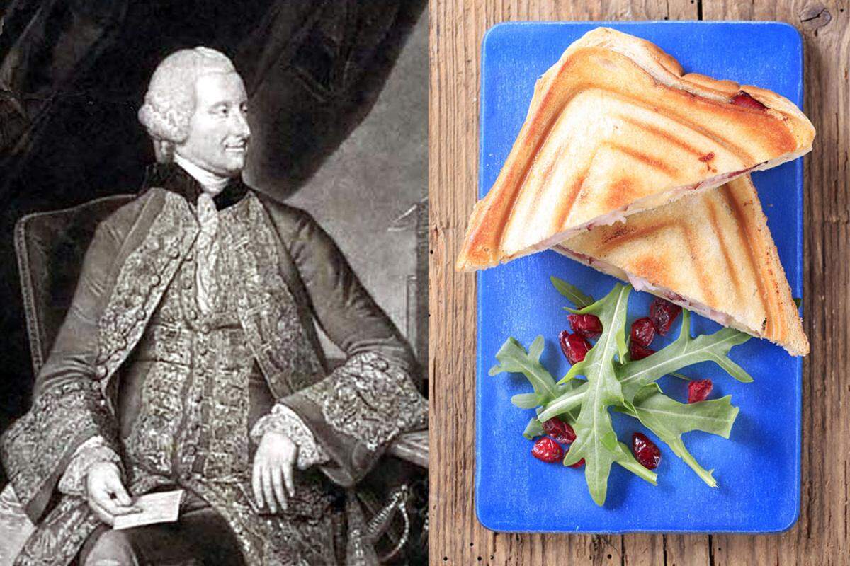 Es heißt, das Sandwich wurde durch John Montagu, 4. Earl of Sandwich, einem britischen Staatsmann und angeblich leidenschaftlichen Kartenspieler, aus der Taufe gehoben. 1762 soll er während eines stundenlangen Cribbage-Spiels keine Zeit zum Essen gefunden haben, weshalb er sein Mahl in zwei Brotscheiben legen ließ, um nebenbei zu schmausen. Das ursprüngliche Sandwich bestand einfach aus einer Scheibe gesalzenen Rindfleischs zwischen zwei Scheiben Toastbrot.