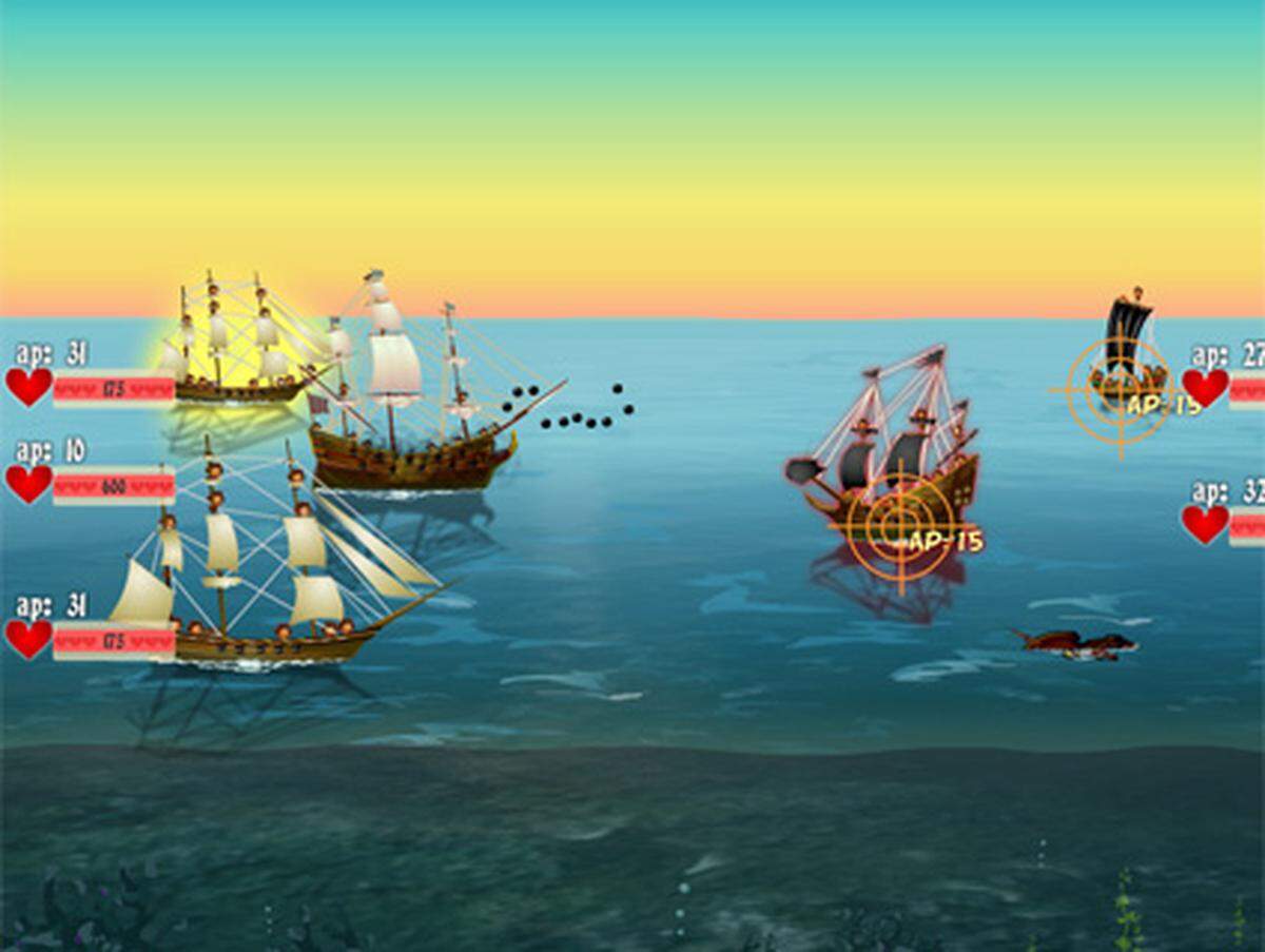 Ein Point-and-Click-Shooter, in dem man eine Flotte aufbaut und Piratenschiffe bekämpft. Mit dem verdienten Geld und den Erfahrungspunkten können die eigenen Schiffe ausgebaut werden.