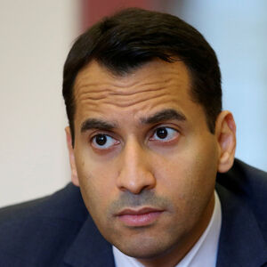 FILE PHOTO: Chief Financial Officer Abuzaakouk of Austrian bank BAWAG PSK listens during a Reuters interview in Vienna