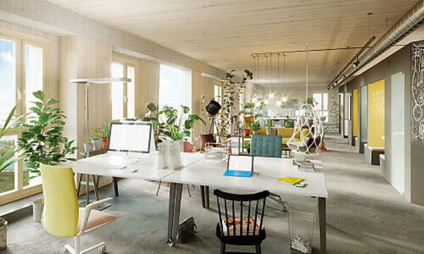 Um Coworking Spaces kommen neue Projekte nicht mehr herum, auch nicht das HoHo in Wien Aspern.