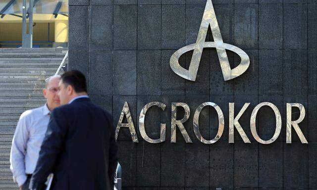 Agrokor logo is seen at the company's headquarters in Zagreb