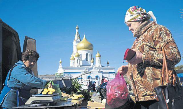Ein Markt in Russland: Einheimische Lebensmittel haben oft eine schlechtere Qualität als die boykottierten aus Europa.
