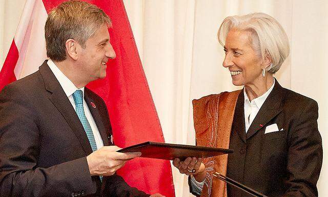 Finanzminister Spindelegger mit IWF-Chefin Lagarde im heurigen April
