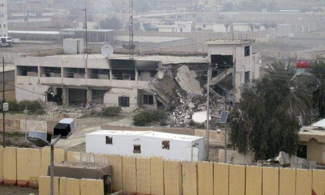 The mayor's destroyed building is seen in Falluja