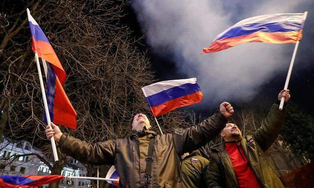 Szenen in Donetsk in der Nacht auf Dienstag. 