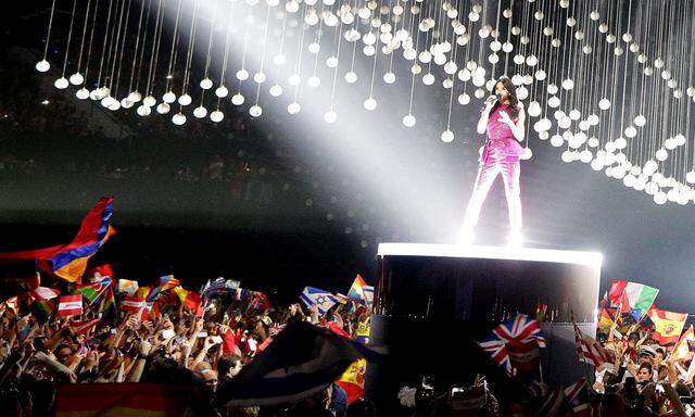 Conchita beim Finale des Song Contests 2015, dem größten Event in der Geschichte der Stadthalle