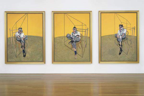 Für 142,4 Millionen Dollar (106 Millionen Euro) ist das Triptychon "Three Studies of Lucian Freud" von Francis Bacon am 12. November 2013 bei Christie's in New York versteigert worden. Die drei Bilder zeigen den Malerkollege Lucian Freud, Enkel des Psychoanalytikers Sigmund Freud. Beide malten sich mehrfach gegenseitig. Der Käufer des dreigeteilten Gemäldes blieb anonym.