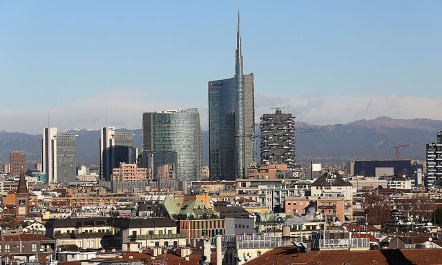 FILE PHOTO: The Unicredit headquater is seen at Porta Nuova's district downtown Milan