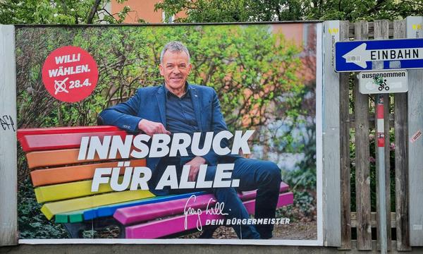 Georg Willi wirbt mit dem Slogan "Innsbruck für alle". 