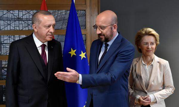 Der türkische Präsident vor einigen Monaten zu Gast in Brüssel. 