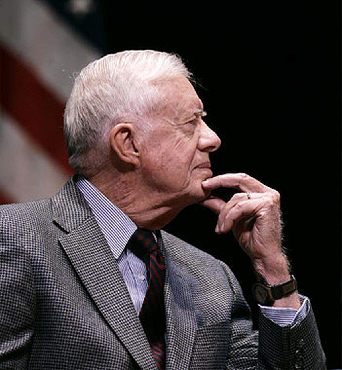 Der frühere US-Präsident Jimmy Carter erhielt den Preis für seine Bemühungen um friedliche Lösungen in internationalen Konflikten und für die Förderung von Demokratie und Menschenrechten.