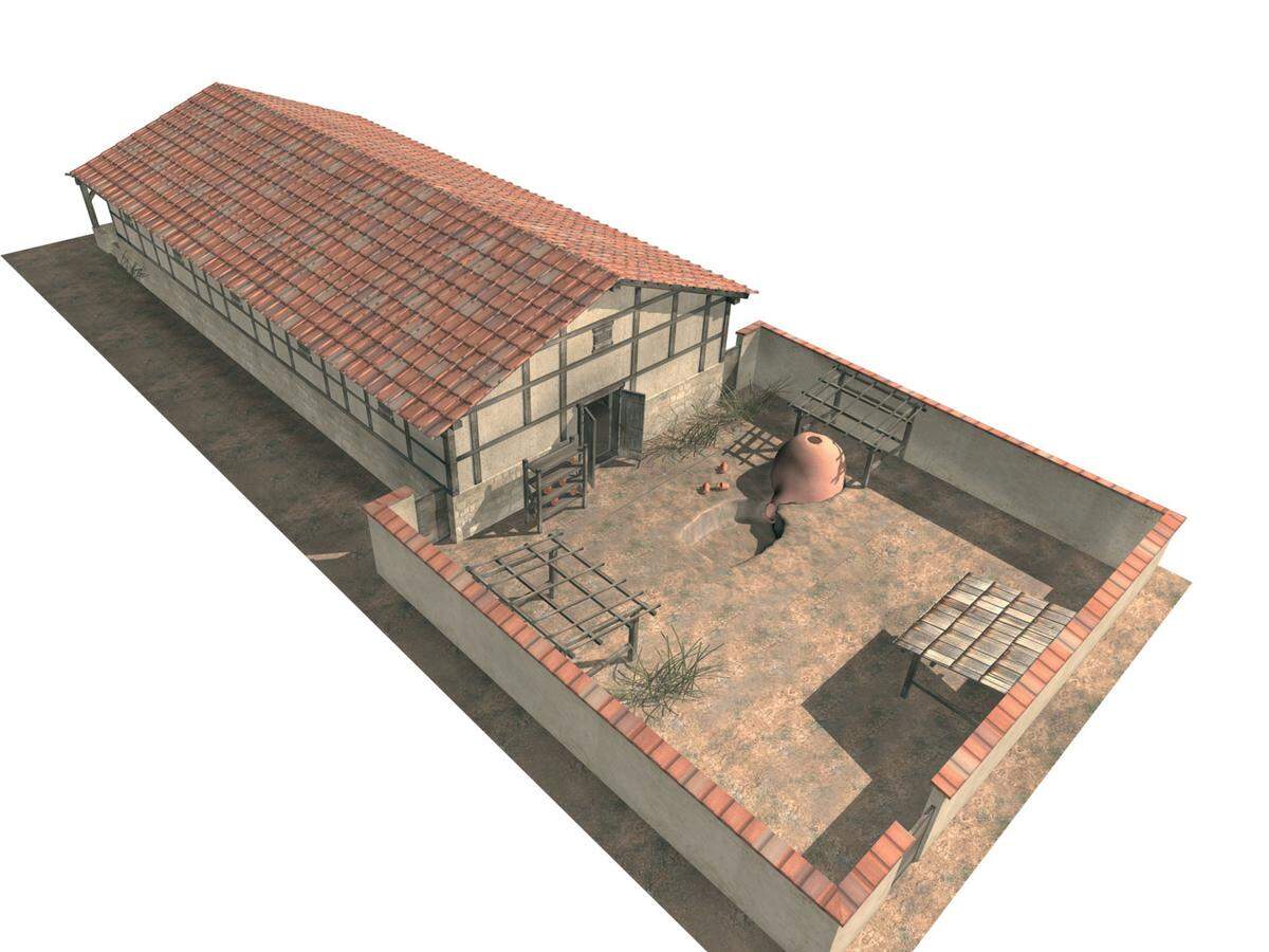 Streifenhaus (charakteristischer Häusertyp in der Römerzeit)
