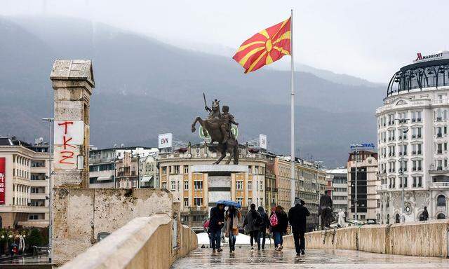 Skopje, die Hauptstadt von nun Nordmazedonien.
