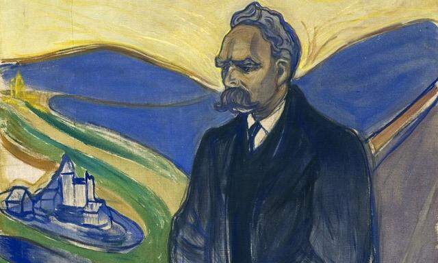 Edvard Munch malte das Porträt Nietzsches 1906 – nach dessen Tod, mit einem Foto als Vorlage.  