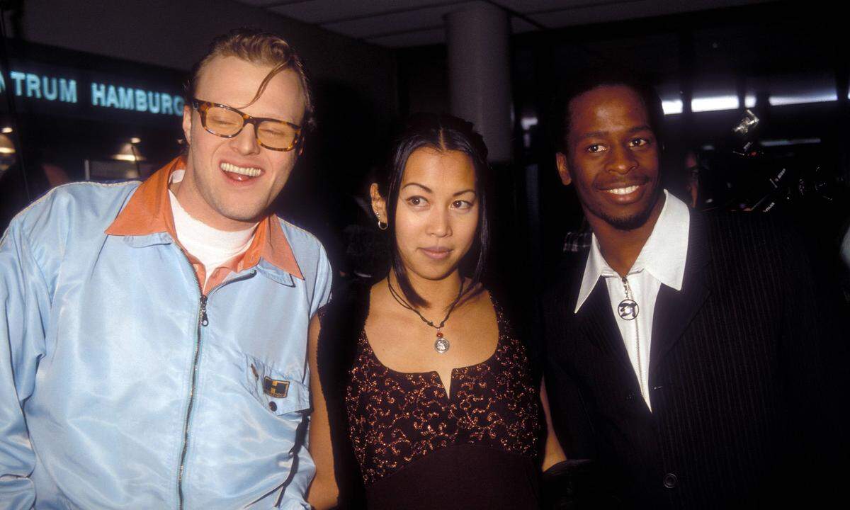 Das waren die 90er: Stefan Raab mit Minh-Khai Phan-Thi und Mola Adebisi.