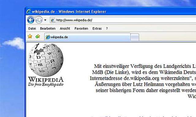 Auf wikipedia.de war nur der Text über die einstweilige Verfügung zu lesen.