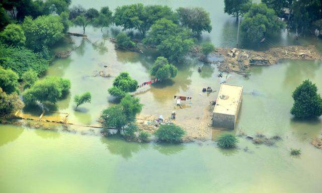 Ein Drittel Pakistans wurde bei den starken Regenfällen überschwemmt.