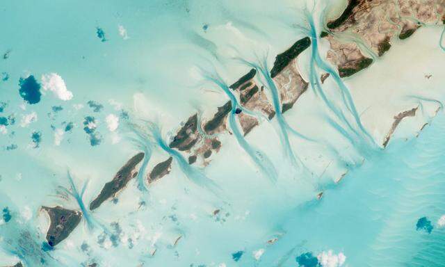 Die Bahamas vom Weltraum aus gesehen.