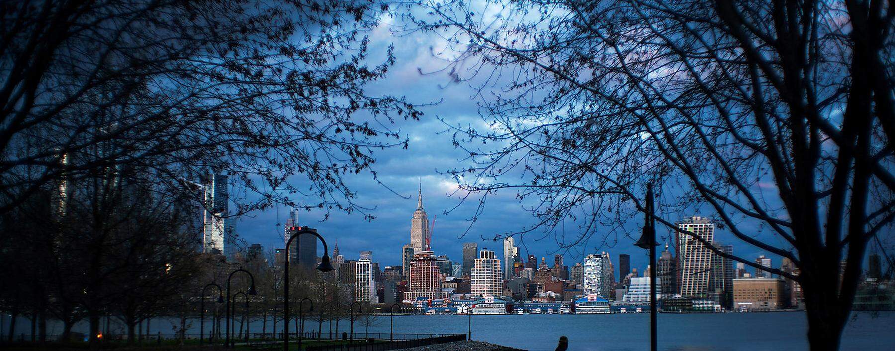 Die Skyline von Manhatten, gesehen von Weehawken (New Jersey) am 18. April. 